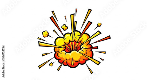 Explosion Blast Fire Comic Style.
