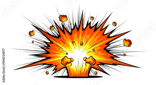 Explosion blast fire effect.