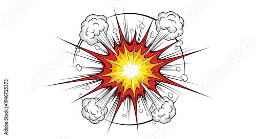 Explosion blast fire energy effect.