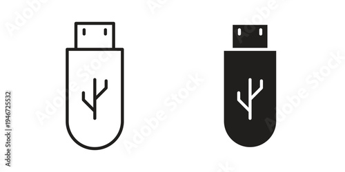Usb icon outline vector set. icon vector isolated on white background. EPS 10