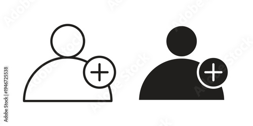 User add icon outline vector set. icon vector isolated on white background. EPS 10