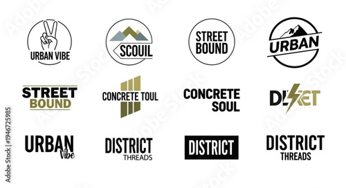 Collection of urban and street-themed logo designs with a modern, edgy aesthetic.