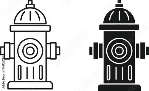 Fire hydrants are essential equipment icons used by firefighters to access water supplies for extinguishing fires. 