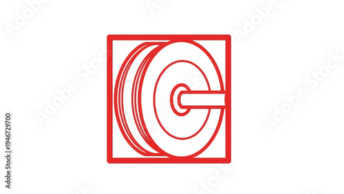 Red Target Icon Simple Design Element.