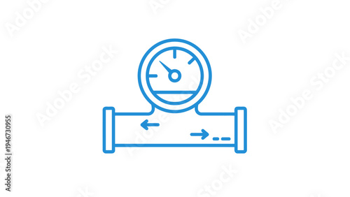 Simple Line Icon of Pressure Gauge.