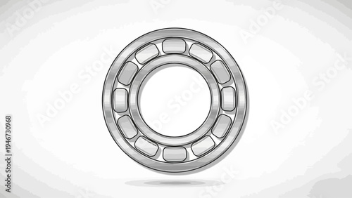 Ball Bearing Closeup Isolated on White Background.
