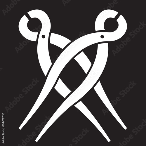 日本の伝統的な器物紋の家紋「釘抜き紋」のイラストベクターデータ