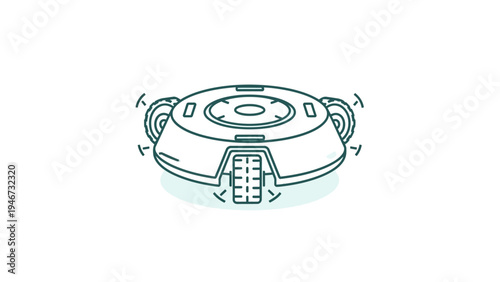 Robot Vacuum Cleaner with Navigation Arrows.