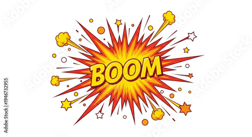 Explosion Boom Comic Book Style.