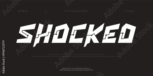 Shocked, Creative digital abstract Modern Alphabet Font. Typography urban style fonts for technology, digital, movie logo design. vector illustration
