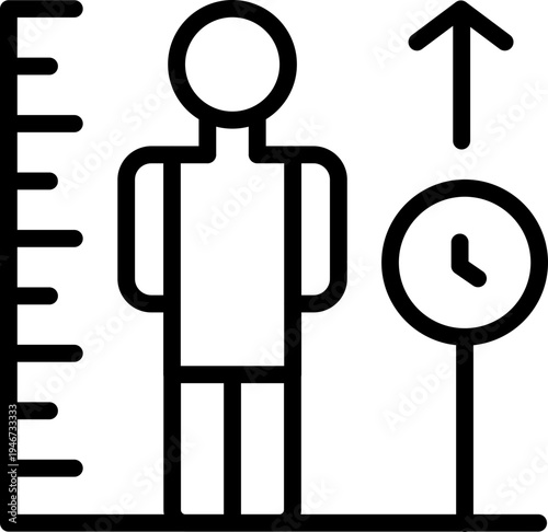 Body Mass Index line Icon, BMI Calculator Icon, Health BMI Measurement Icon