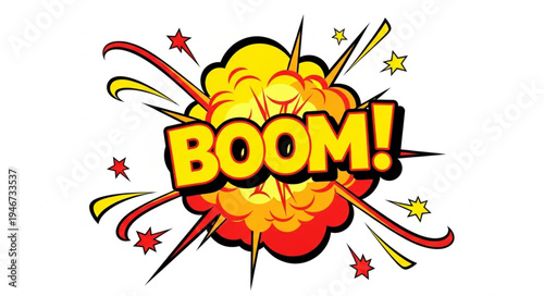 Explosion Boom Comic Book Style.