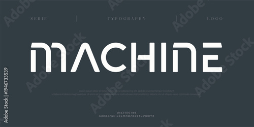 Machine, Creative digital abstract modern alphabet fonts. Typography electronic digital game music future creative italic font design concept. vector illustration
