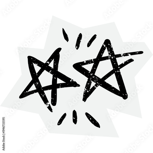 handdrawn stars shape roughen sketch paper cut