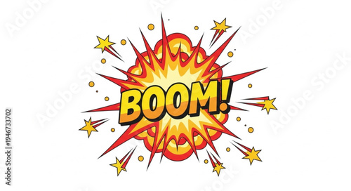 Explosion Boom Comic Book Style.