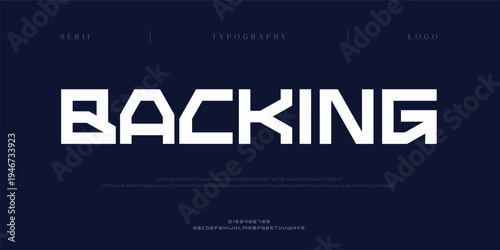 Backing, Creative digital abstract minimal modern alphabet fonts and logo. Creative typography sport, technology, fashion, digital, future creative logos font. vector illustration
