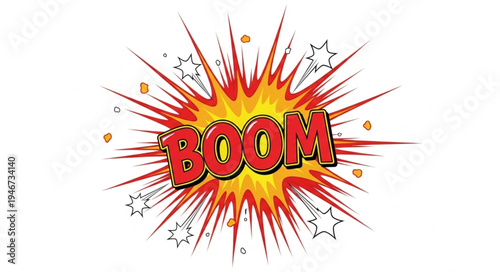 Explosion Boom Comic Book Style.