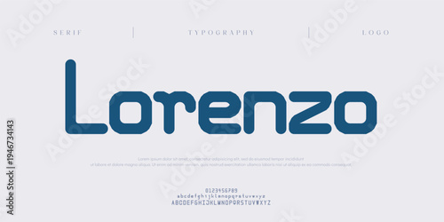 Lorenzo, Creative digital abstract modern urban alphabet fonts. Typography sport, simple, technology, fashion, digital, future creative logo font. vector illustration
