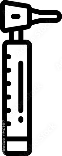 Otoscopy line icon, Ear exam symbol, Otoscope medical sign