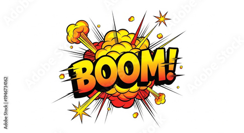 Explosion Boom Comic Book Style.