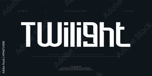 Twilight, Creative digital abstract scifi modern alphabet fonts. Science fiction typography sport, technology, fashion, digital, future creative logo font. vector illustration
