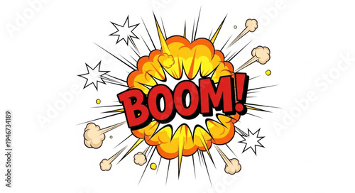 Explosion Boom Comic Book Style.