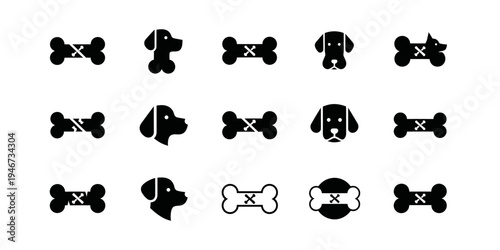 Modern dog logo collection with friendly mascot style, suitable for pet stores, animal clinics, dog training centers, and branding.