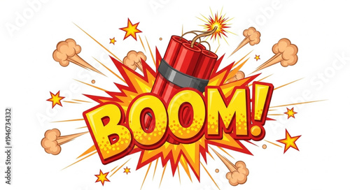 Explosion Boom Comic Book Style.