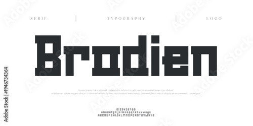 Brodien, Creative digital minimal modern logo alphabet fonts. Typography minimalist urban sana serif digital fashion future creative logos fonts. vector illustration
