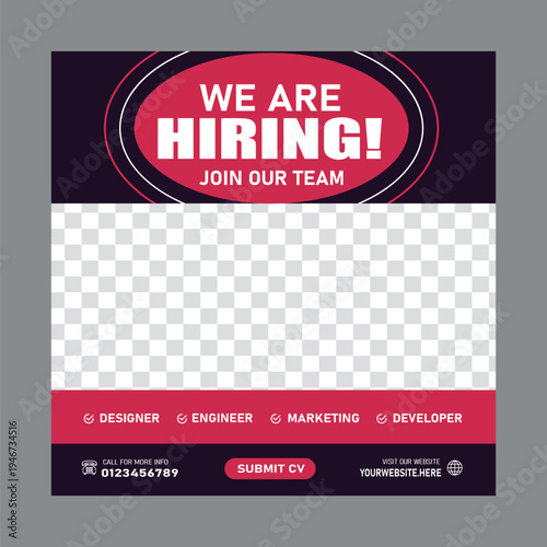 We are hiring job vacancy social media post banner design