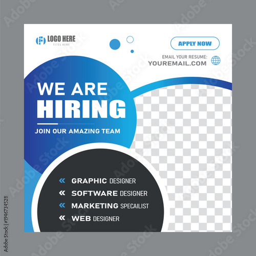 We are hiring job vacancy social media post banner design