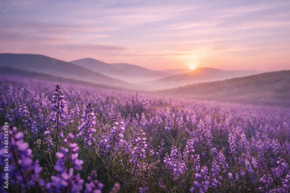 Fototapeta premium Lavender field at sunrise