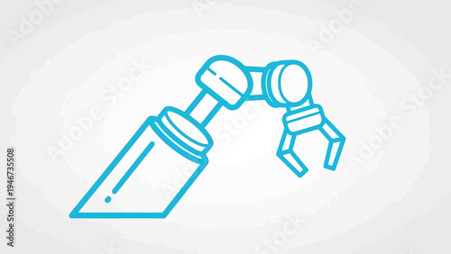 Robotic Arm Illustration Modern Technology Design.