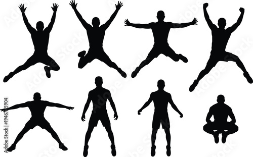 Set of  human silhouettes vector