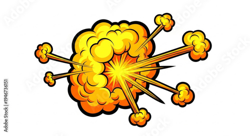 Explosion Cartoon Comic Style Image.