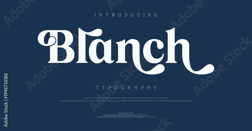 Принти на полотні An elegant and modern introduction to Blanch typography showcased on a dark blue