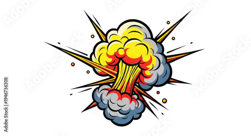 Explosion Cartoon Style Comic Book.