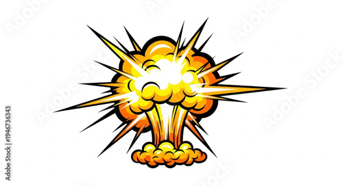 Explosion Cartoon Style Illustration.