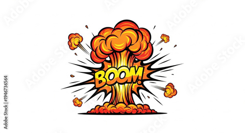 Explosion Boom Comic Book Style.