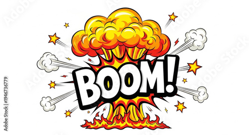 Explosion Boom Comic Effect.