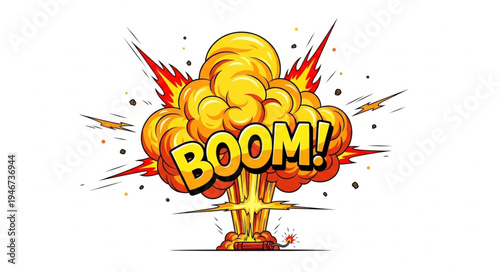 Explosion Boom Comic Style Illustration.