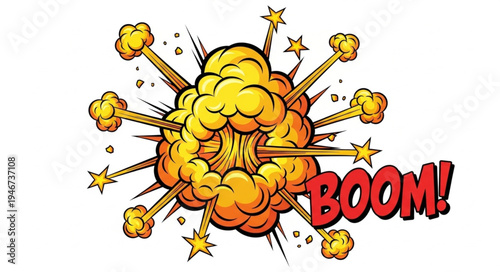 Explosion Boom Comic Style Illustration.
