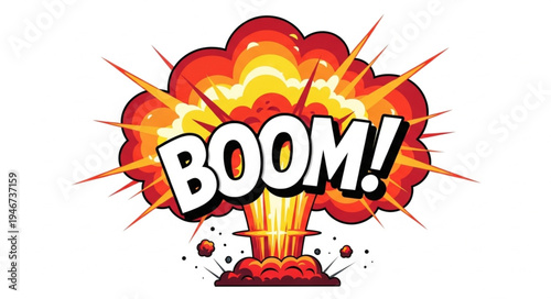 Explosion Boom Comic Style Illustration.