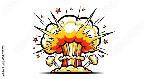 Explosion cartoon blast bomb fire.