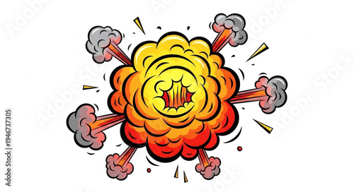 Explosion cartoon comic bomb blast.