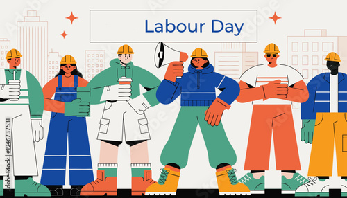 Labour Day workers illustration vector