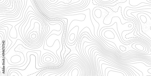 Topographic contour map on dark background. Vector grid map.Topographic map background concept. Topo contour map. Rendering abstract illustration.