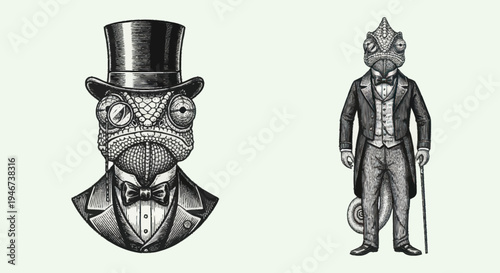Chameleon Gentleman in Top Hat and Suit.