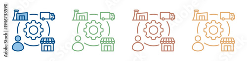 Supply Chain Icon Set Multiple Style Collection