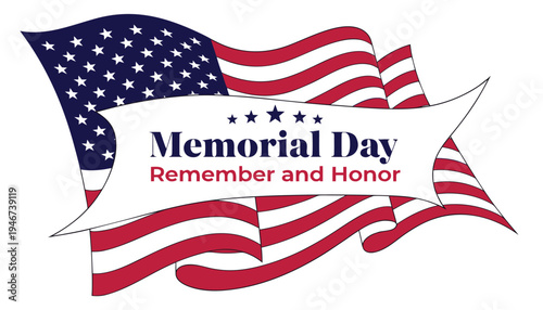 Memorial Day patriotic banner vector